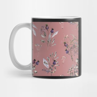 Vintage Florals in Old Rose Mug